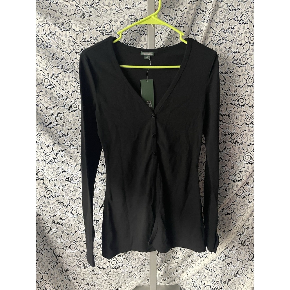 NWT Wild Fable Women's Small Long Flare Sleeve Half Button Top